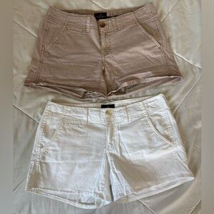American Eagle Outfitters Tan and White Women's Shorts